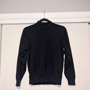 Talbots 100% Cotton Navy Mockneck Sweater